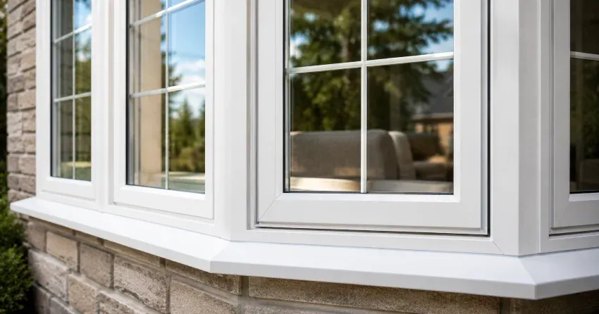 bay window alcove seating area in a living room in Cedar Island, Orillia