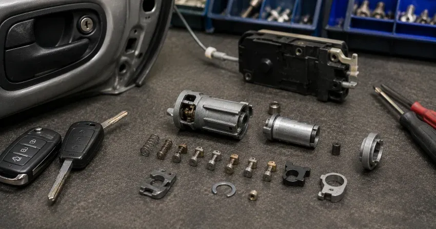 technician testing a car key fob during Car Lock Repair Couchiching Point, Orillia