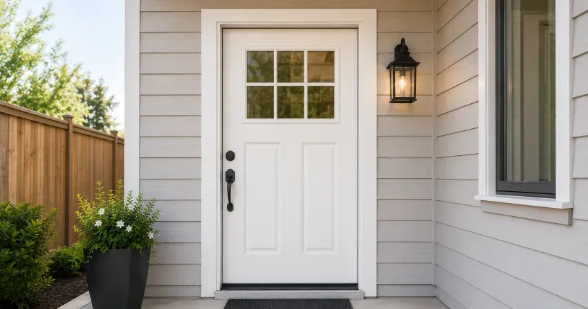 technician installing exterior door frame in Couchiching Point, Orillia