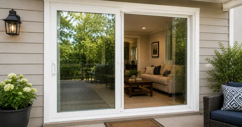 new patio door replacement installed in Cedar Island, Orillia home