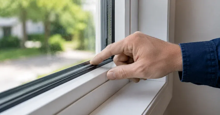 technician inspecting window glass seal in Orchard Point, Orillia